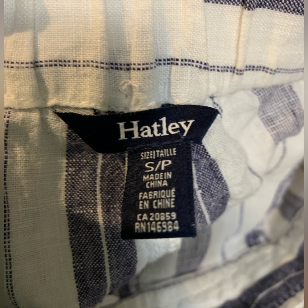 Hatley 100% Linen Striped Cropped Wide Leg Pants Coastal Grandmother - Picture 4 of 5